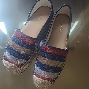 Tommy Hilfiger Sequins Red White and Blue Shoes